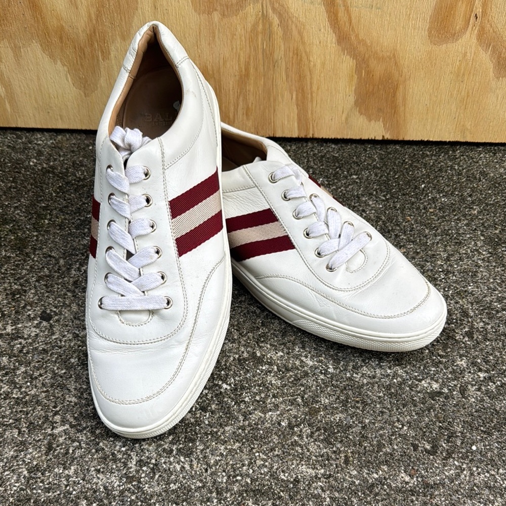 Bally White and Red Men's Sneakers